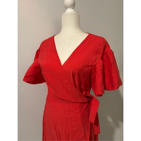 Club Monaco Orange wrap dress 8 - Picture 2 of 8